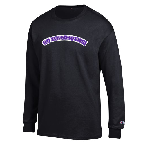  Champion Black Long Sleeve T Shirt - Go Mammoths Arched