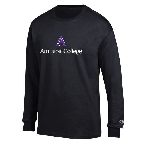  Champion Black Long Sleeve T Shirt - A Amherst College