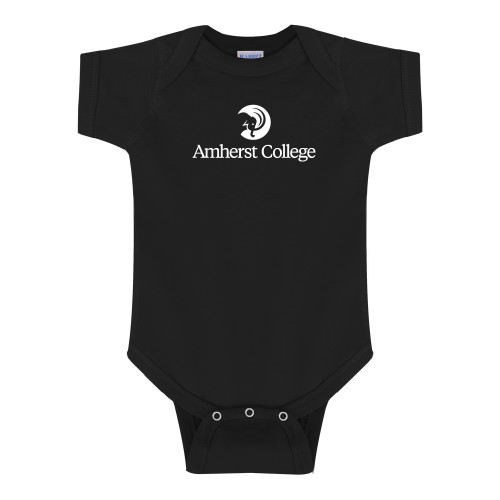  Black Infant Onesie - Amherst College Circle Mammoth Stacked