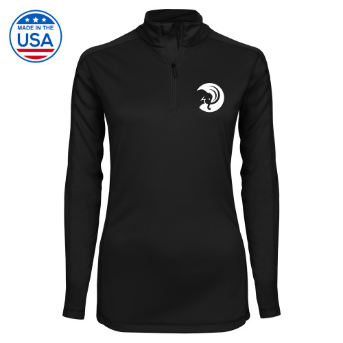  Syntrel Womens Black Interlock 1/4 Zip - Amherst College Circle Mammoth
