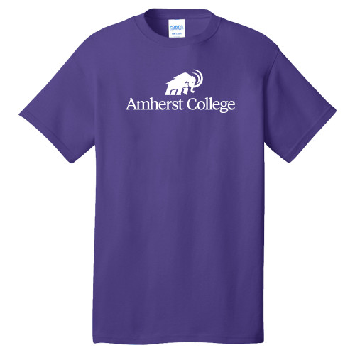  Extended Purple T Shirt - Amherst College Mammoth Lock Up Centered - PLUS