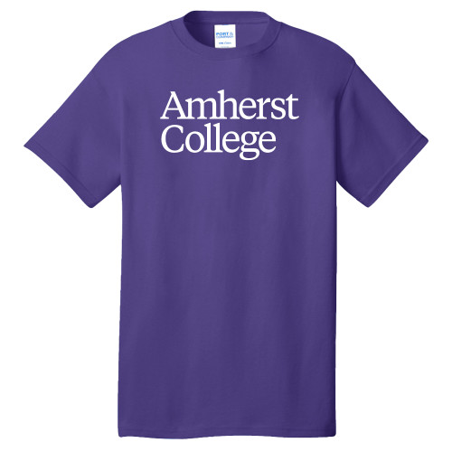  Extended Purple T Shirt - Amherst College Wordmark - PLUS