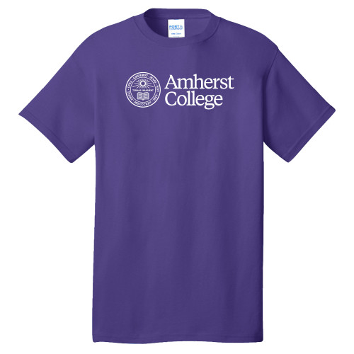  Extended Purple T Shirt - Amherst College with Seal - PLUS