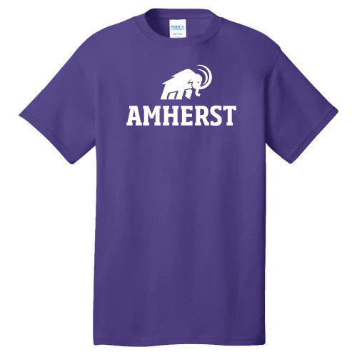  Extended Purple T Shirt - Amherst Mammoth  Lockup - PLUS