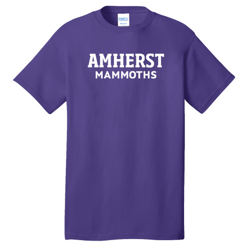  Extended Purple T Shirt - Amherst Mammoths Stacked - PLUS