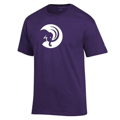  Champion Purple T Shirt - Amherst College Circle Mammoth
