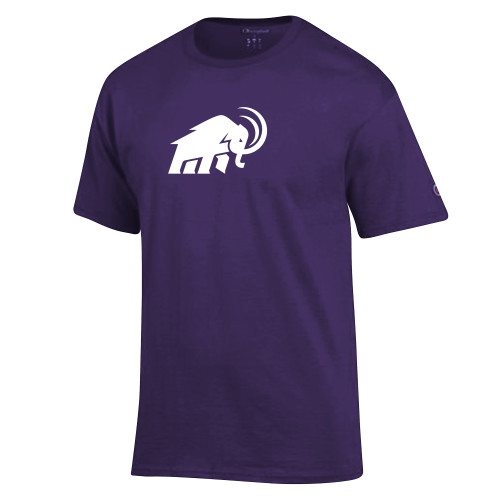  Champion Purple T Shirt - Amherst College Mammoth