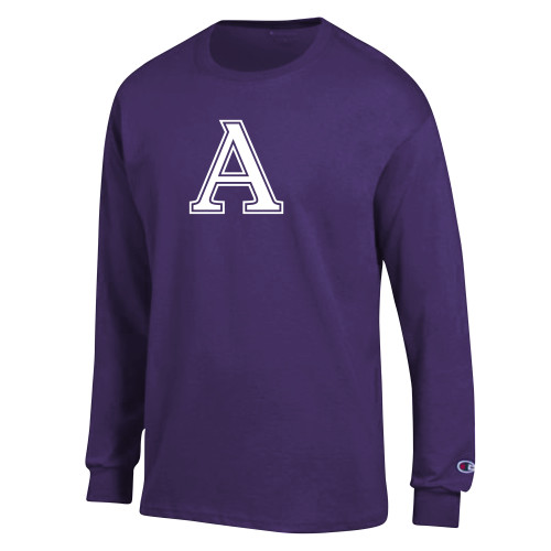  Champion Purple Long Sleeve T Shirt - Amherst College A