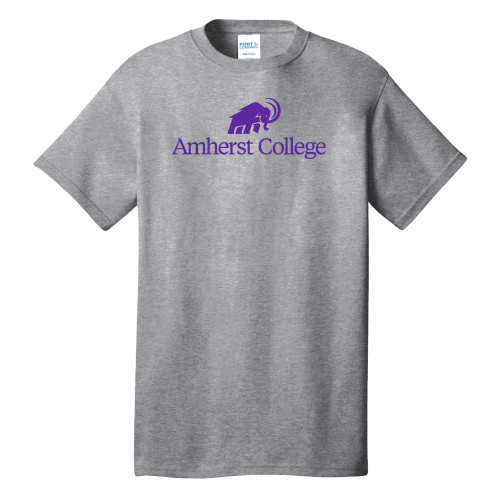  Extended Athletic Heather T Shirt - Amherst College Mammoth Lock Up Centered - PLUS
