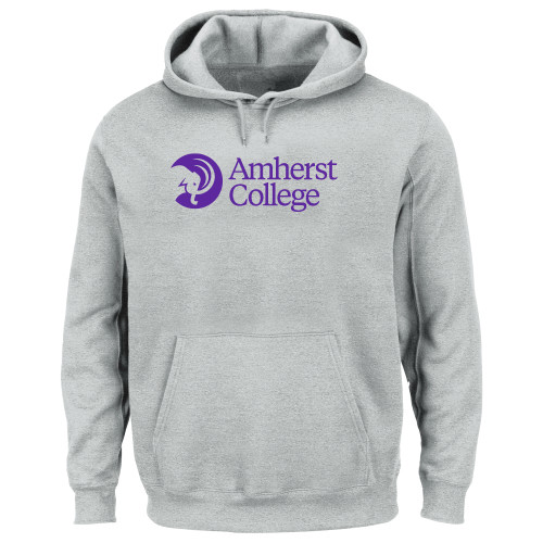  Extended Heather Grey Hoodie - Amherst College Circle Mammoth Horizontal - PLUS
