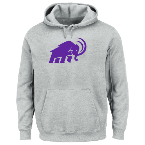  Extended Heather Grey Hoodie - Amherst College Mammoth - PLUS