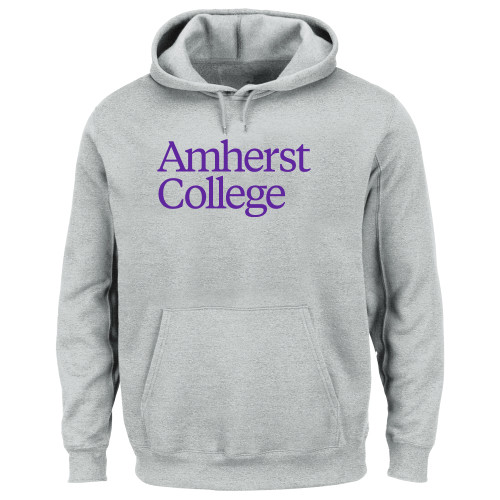  Extended Heather Grey Hoodie - Amherst College Wordmark - PLUS