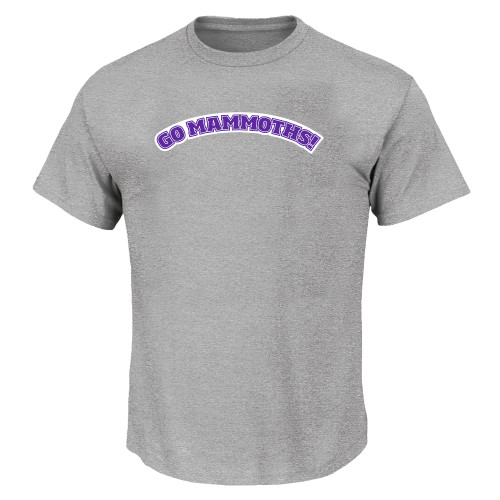  Tall Heather Grey T Shirt - Go Mammoths Arched - PLUS