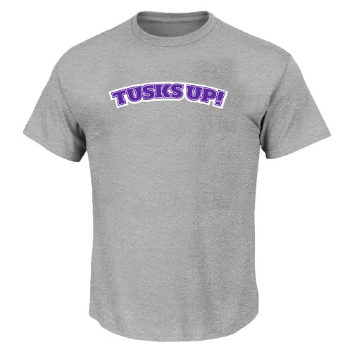  Tall Heather Grey T Shirt - Tusks Up Arched - PLUS