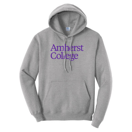  Tall Athletic Heather Fleece Hoodie - Amherst College Wordmark - PLUS