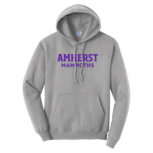 Tall Athletic Heather Fleece Hoodie - Amherst Mammoths Stacked - PLUS