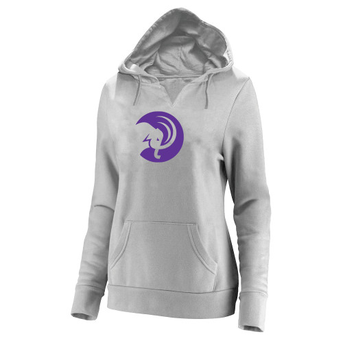  Womens Plus Heather Grey Hoodie - Amherst College Circle Mammoth - PLUS