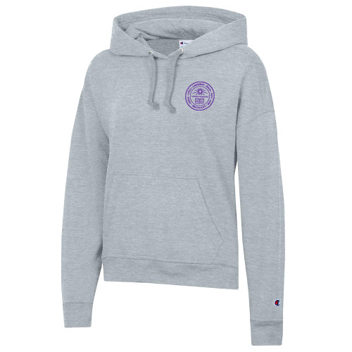  Champion Womens Oxford Grey Powerblend Pullover Hood - Amherst Seal