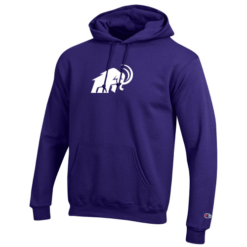  Champion Purple Fleece Hoodie - Amherst College Mammoth