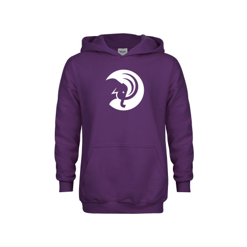  Youth Purple Fleece Hoodie - Amherst College Circle Mammoth