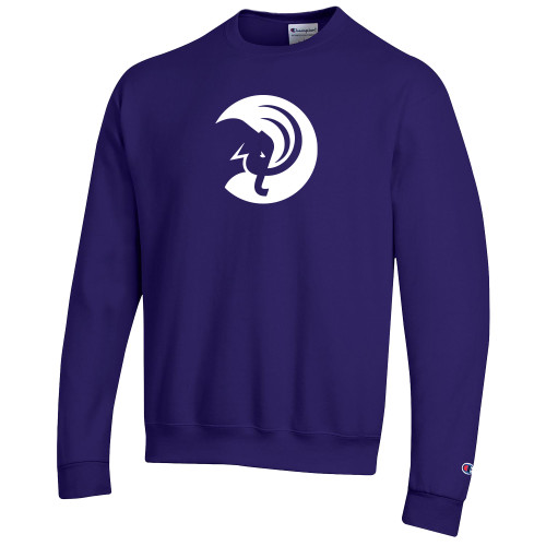  Champion Purple Fleece Crew - Amherst College Circle Mammoth