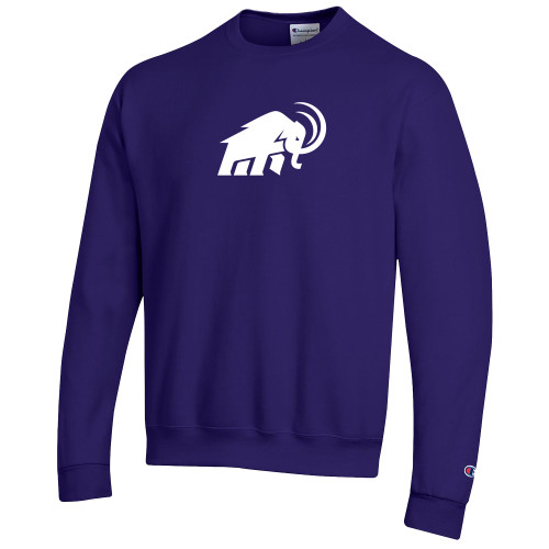  Champion Purple Fleece Crew - Amherst College Mammoth