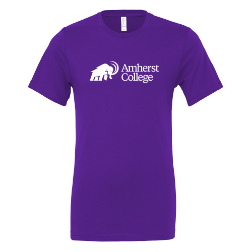  Bella + Canvas Purple Jersey Cotton T Shirt - Amherst College Mammoth Lock Up
