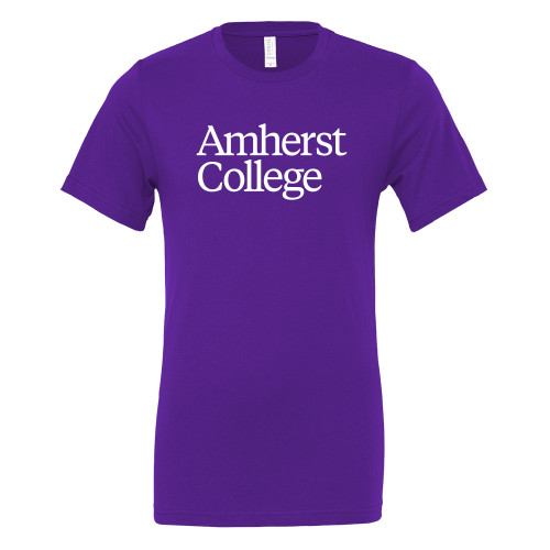  Bella + Canvas Purple Jersey Cotton T Shirt - Amherst College Wordmark