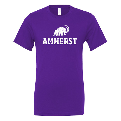  Bella + Canvas Purple Jersey Cotton T Shirt - Amherst Mammoth  Lockup Distressed
