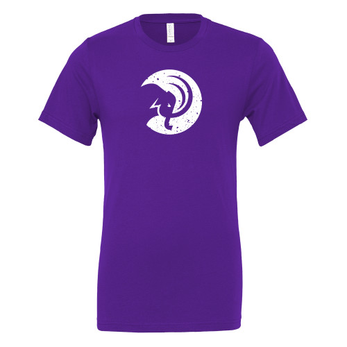  Bella + Canvas Purple Jersey Cotton T Shirt - Circle Mammoth Head Distressed