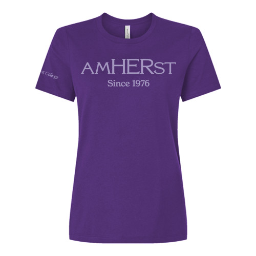  Bella + Canvas Womens Purple Relaxed Cotton T Shirt - amHERst Since 1976