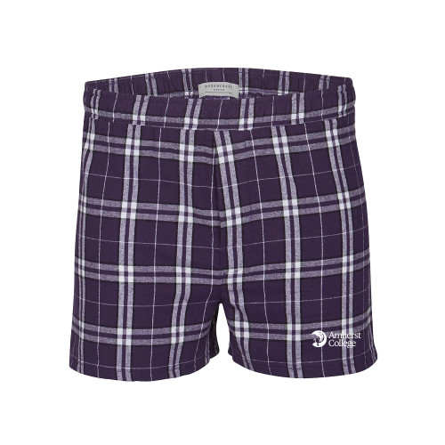  Boxercraft Purple Flannel Boxer Shorts - Amherst College Circle Mammoth Horizontal