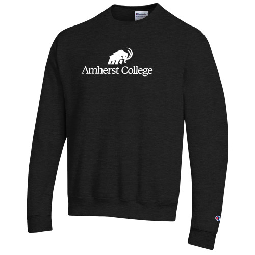  Champion Black Fleece Crew - Amherst College Mammoth Lock Up Centered