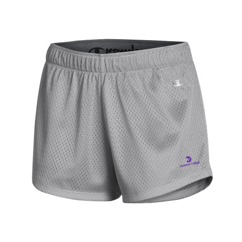  Champion Womens Grey Mesh Short - Amherst College Circle Mammoth Stacked
