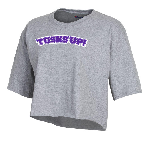  Champion Womens Oxford Crop Tee - Tusks Up Arched