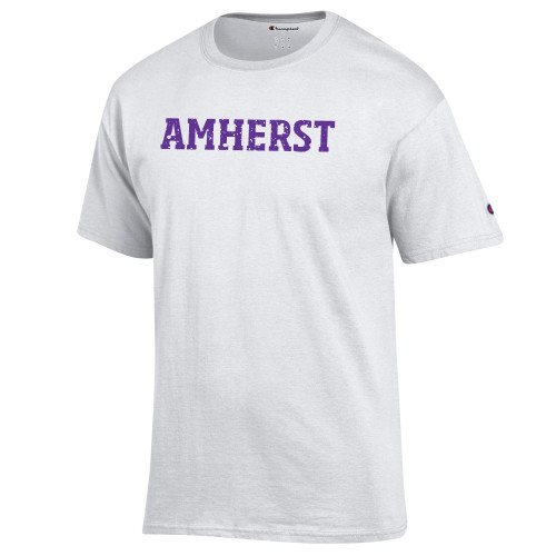  Champion White T Shirt - Amherst Distressed