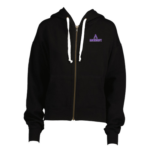  ENZA Womens Black Boxy Full Zip Hood - A Amherst