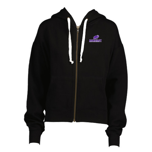  ENZA Womens Black Boxy Full Zip Hood - Mammoth Amherst