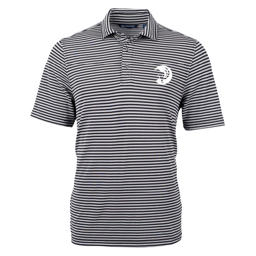  C&B Black Virtue Eco Pique Stripe Polo - Amherst College Mammoth Head