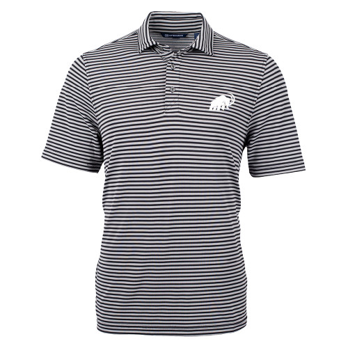  C&B Black Virtue Eco Pique Stripe Polo - Amherst College Mammoth
