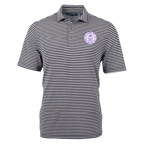  C&B Black Virtue Eco Pique Stripe Polo - Amherst Seal