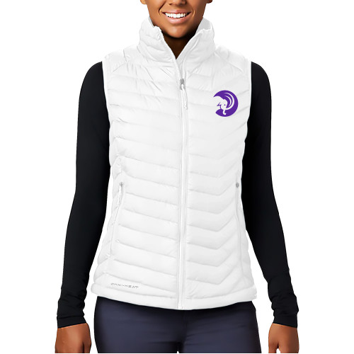  Columbia Womens White Powder Lite Vest - Amherst College Mammoth Head