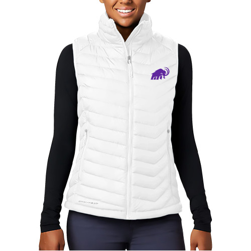  Columbia Womens White Powder Lite Vest - Amherst College Mammoth