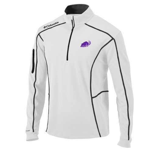  Columbia White Omni Wick Shotgun 1/4 Zip - Amherst College Mammoth