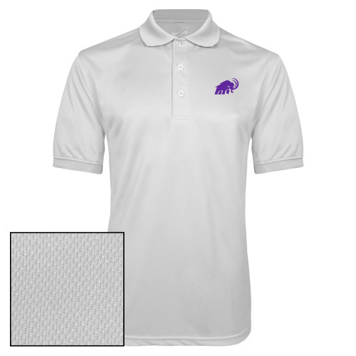  White Dry Mesh Polo - Amherst College Mammoth