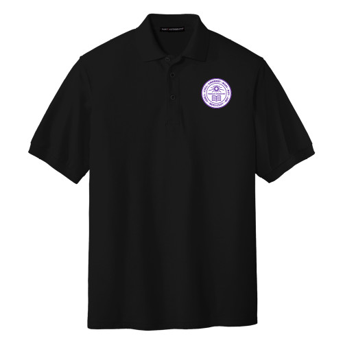  Black Silk Touch Polo - Amherst Seal