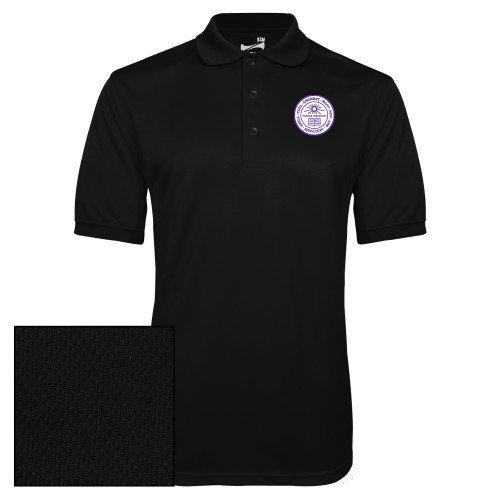  Black Dry Mesh Polo - Amherst Seal