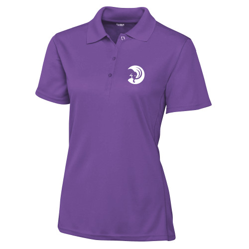  C&B Womens Purple Clique Ice Pique Polo - Amherst College Mammoth Head