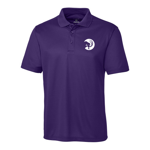 C&B Purple Clique Ice Pique Polo - Amherst College Mammoth Head