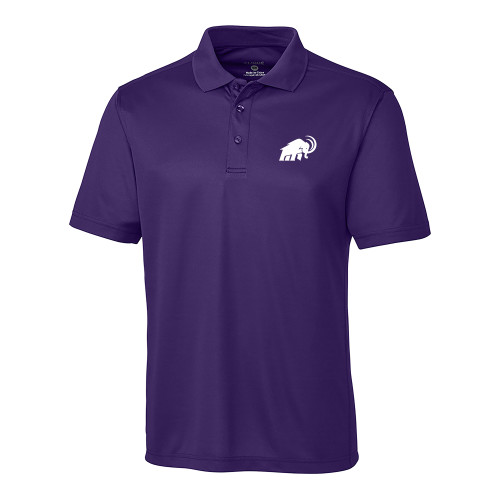  C&B Purple Clique Ice Pique Polo - Amherst College Mammoth